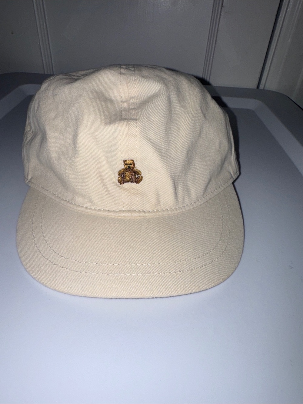 GAP Cream Baseball Cap with Embroidered Teddy - Kids Accessories Hats